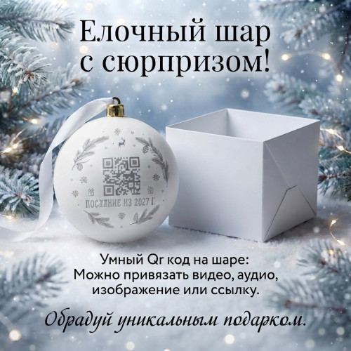 Елочный шарик с персональным видео и аудио поздравлением — оригинальный подарок на Новый год